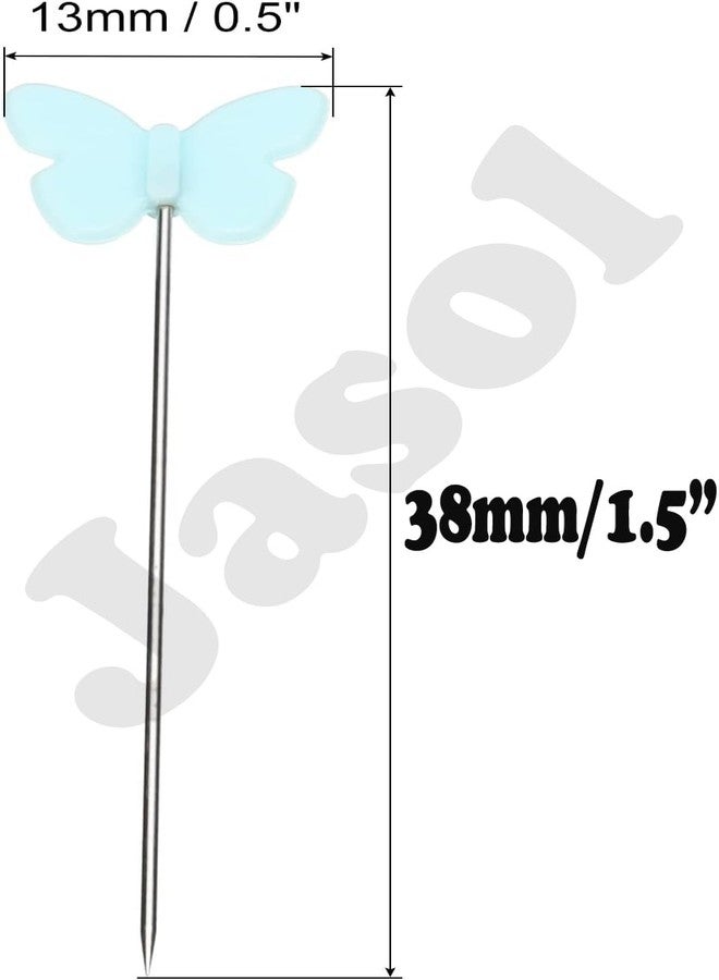 Jasol 50 Multicolor Straight Pins - 1.5Inch Long Quilting Pins for Craft, Dressmaking & Other Crafts - Butterfly Type - Image 4